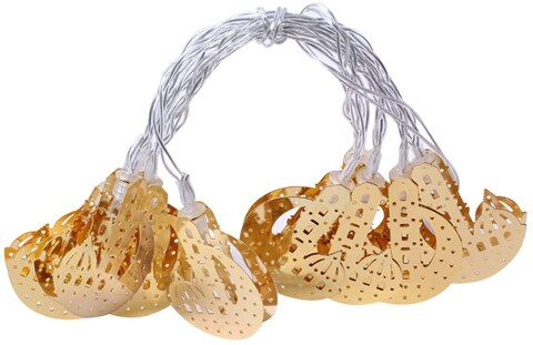 Generic LED Muslim Ramadan String Lights Golden Wrought Iron Moon Castle Light Decoration Fairy Light String For Festival Party Bedroom Birthday (Warm White, 1.65M 10Leds)