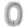 Foil Number 0 Balloon Silver 100cm