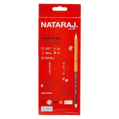 Nataraj Bi- Hex Colour Pencils - 12 Colors