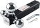 Toptow 64173Hp Trailer Hitch Tri Ball Mount With 5/8 Inch Hitch Pin, Chrome Balls, Fits For 2 Inch Hitch Receivers, Hollow Shank