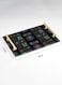 Lowha Decorative Acrylic Serving Tray With Gold Metal Handles And Tribal Ethnic Vector Design 20x30 cm