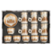 Ramadan design Porcelain Arabic 6 Tea cups  And 6 Cawa cups  Set of 18pcs，Dishwasher safe and good for wedding ，birthday parties  etc.-white and gold color