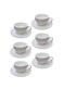 Liying 12Pcs Porcelain Cups And Saucers Set - White Coffee Set - 90Ml Cup 6Pcs And Saucer 6Pcs Set For Idle Turkish Coffee, Espresso, Cappuccino