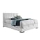In House Blven Velvet Bed Frame - Queen - 200x160 cm - White