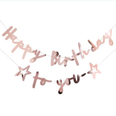 Rose Gold &#39;Happy Birthday To You&#39; Banner 4m