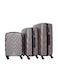 PARA JOHN  3-Piece Hard Side ABS Luggage Trolley Set 20/24/28 Inch Champagne