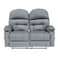 In House Velvet Double Cinematic Recliner Chair With Cups Holder - Grey - NZ80