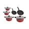 طقم حلل تيفال مينيت، 4 حلل مقاس 18،22،26،28 + 2 مقلاة مقاس 24،26