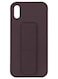 Zolo Finger Grip Holder and standing cover with Car Magnetic Multi-function Shockproof Protective Case Cover For iphone X / Xs Brown