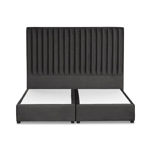 إن هاوس ألكمار هيكل سرير منجد بالمخمل - نفر ونص - 200×160 سم - رمادي غامق