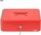 Rubik X-Large Cash Box With Key Money Tray Coin Slot Tray Steel Register For Small Business, Durable Portable Security Lockable Money Box Safe For Cash Storage (Red)