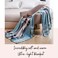 LUNA HOME Fleece Blanket 200*230cm Super Soft Throw Simple Checks Design, Blue Color.
