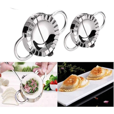 KASTWAVE Stainless Steel Dumpling Maker 2 Pcs Small and Large Dumpling Mold Dough Press Cutter Wrapper Pie Crimper Pastry Tools Ravioli Mould