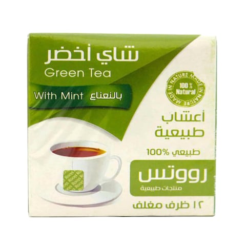 Roots Mint Green Tea - 12 Envelopes