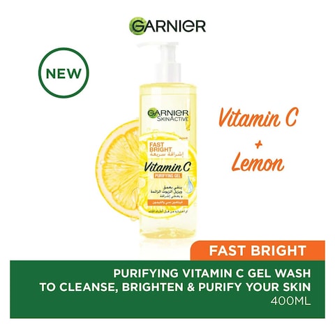 Garnier Skinactive Fast Bright Vitamin C Purifying Gel Wash - 400 Ml