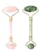 Domika - 2-Piece Anti-Aging Rose Quartz Jade Roller Green/Pink