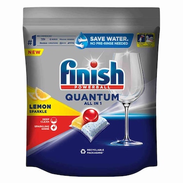 Finish Quantum Lemon Sparkle All In 1 Dishwasher Tablets 40 Count