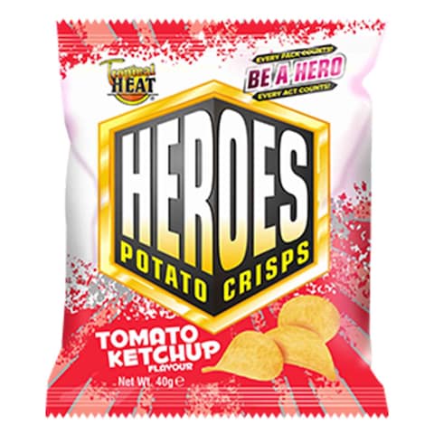 Tropical Heat Snacks Heroes Crisps Tomato 40G