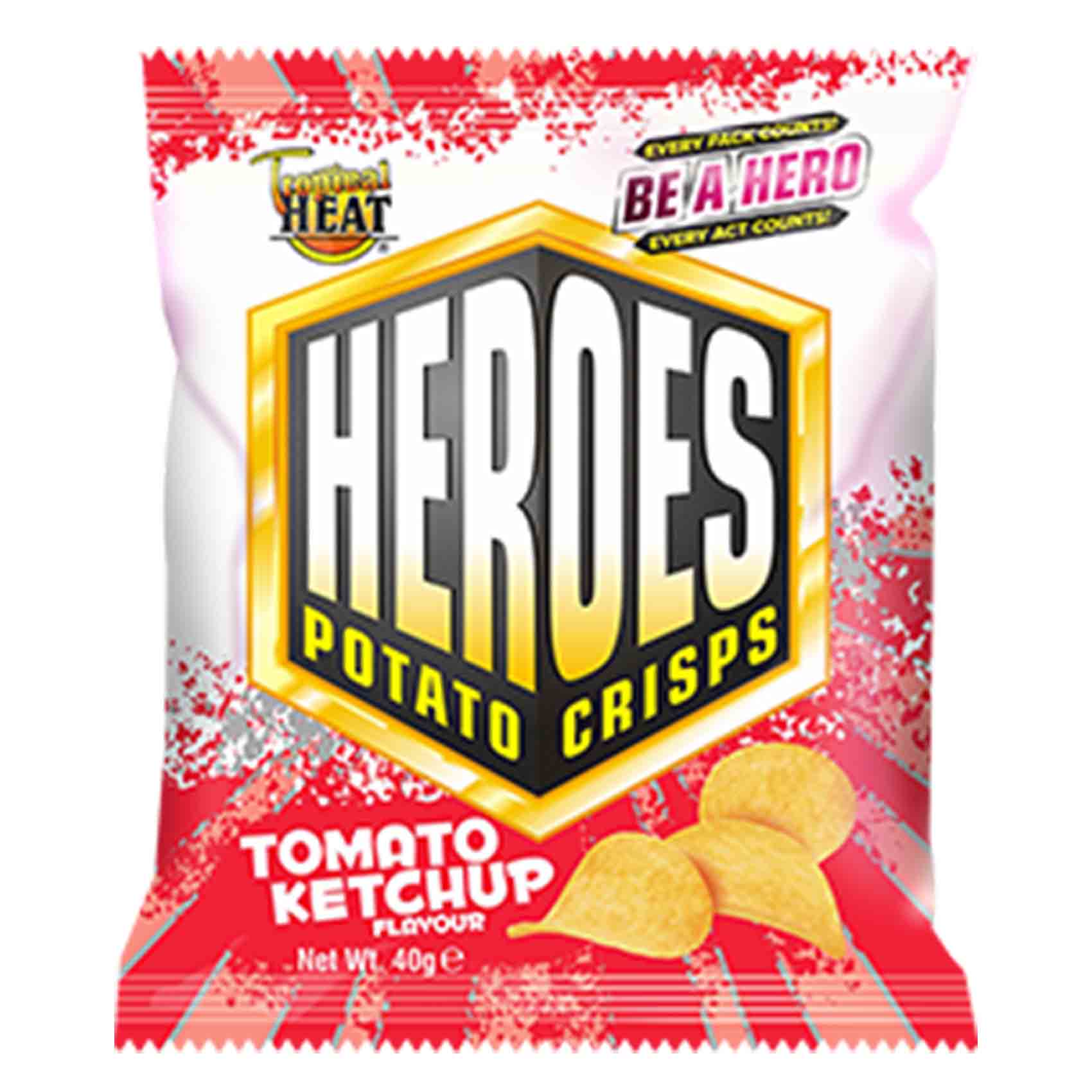 Tropical Heat Snacks Heroes Crisps Tomato 40G