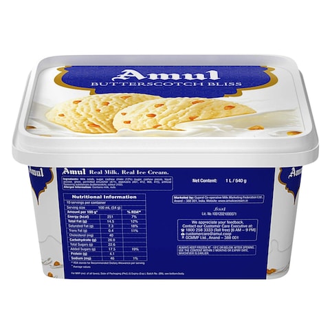 Amul Butterscotch Bliss Ice Cream 1L
