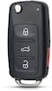 Rubik 3+1 Button Flip Folding Remote Car Key Shell Case with Uncut Blade for Volkswagen VW Tiguan Golf Sagitar Polo PASSAT B5 B6 GTI Jetta Hella Beetle CC EOS Phaeton Touareg