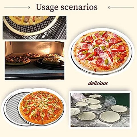 Seamless Round Pizza Baking Screen, Mesh Pizza Baking Tray (12 Inch) 2 PCS