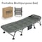 HEXAR&reg; Premium Camping Cot Comfortable Folding Bed 160 KG Capacity 8 Legs Portable Bed 6 Angle Luxury Recliner Lounge Chair Sleeping Mattress Indoor Outdoor Office Lounger Adult Beach Bed (Dark Green)