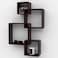 Wooden Twist Rafuf Intersecting Floating Wall Shelves with 4 Shelves Brown