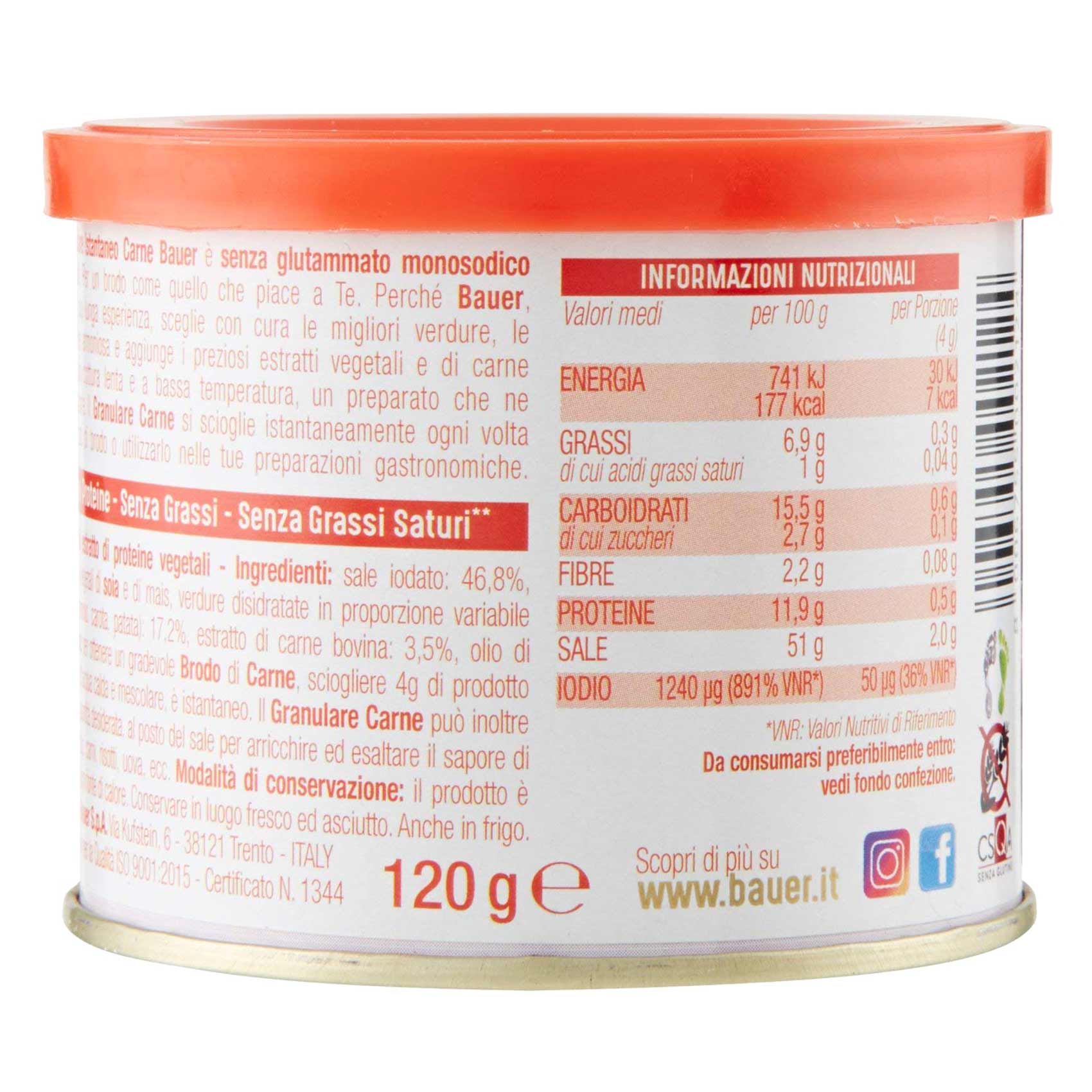 Bauer Gluten Free Meat Broth Instant Granular 120 Gram product thumbnail 3