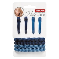 Titania Hair Care 8004 Hair Band And Clip 4+4 Pieces