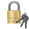Stanley Padlock Brass 30mm Standard Shackle with 3 Keys