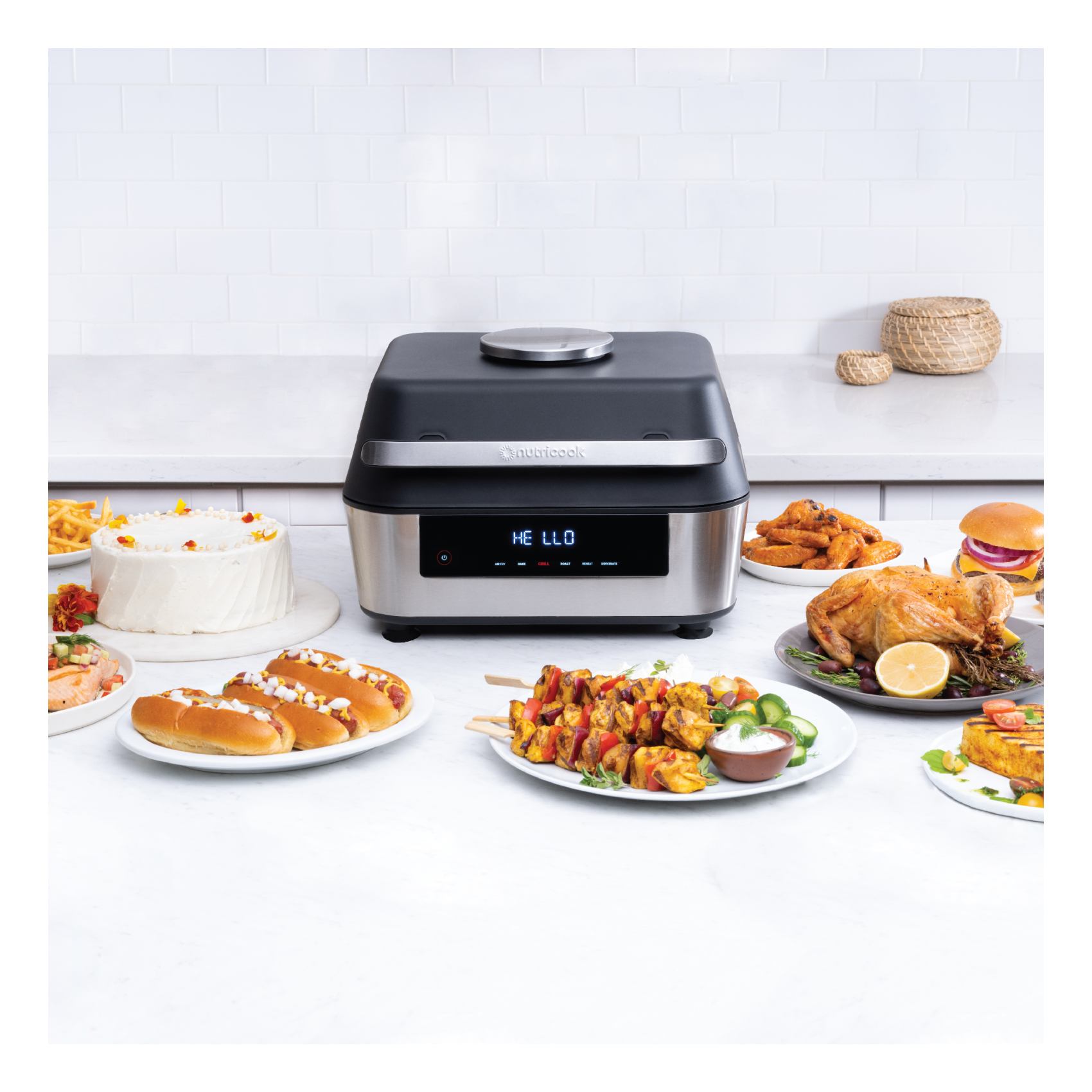 Nutricook Smart Indoor Grill And Air Fryer XL AFG960 Multicolour 1760W