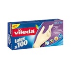 Buy Vileda Latex Disposable Gloves Large 100 PCS in UAE