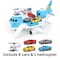 Cargo Aircraft Aeroplane Car Toy with 4 cars Play Set Kids- Cargo plane toy Transport plane toy - Airplane toy with Cargo carrier airplane toy Diecast cargo plane toy airplane toy (Blue)