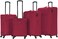 VIPTOUR Set of 4 Light Weight  Polyester Jacqard Trolley Luggage With Number Lock, Red- 20, 24, 28, 32 Inches