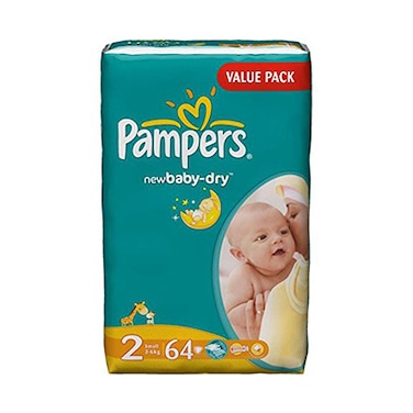 Pampers New Baby Dry Diapers Value Pack Small Size 2 3-6KG 64 Count