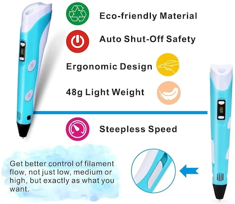 3D Pen With 1 Piece 1.75 mm Pla Filament For 3D Printer Pen, 3D Printing Or Modeling Stereoscopic Rapid Prototyping, Good Gift For Kids (Yellow)