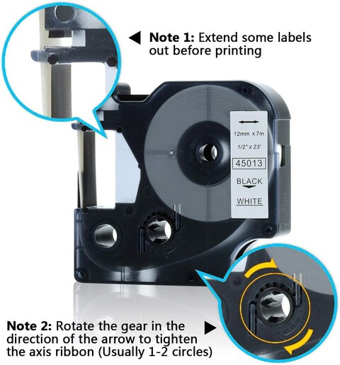 Compatible DYMO D1 Label Maker Refill Tape 45013 1/2 Inch x 23Ft, 45013s S0720530 Label Tape Replacement for Dymo Labelmanager 160 LM 280 210D 360D