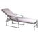 ALUMINIUM SUNLOUNGER WITH GREY CUSHION