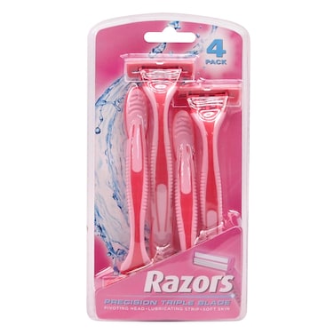 Uncle Bills Triple Blade Disposable Razor For Women 4 Pieces