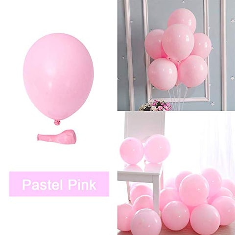 GRAND SHOP 50813 Pastel Colored Balloons, Pastel Party Decorations, Macaron Birthday Decorations for Girls, Pastel Baby Shower Decorations, Pastel Birthday Balloons Pink Color Pack of 50 Pcs