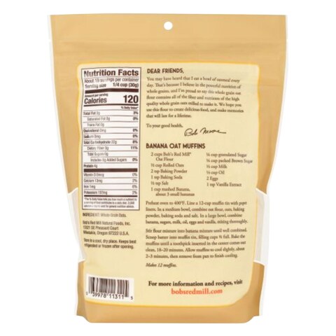 Bob&#39;s Red Mill Oat Flour Whole Grain 567 Gram