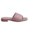 AMICA Ariana Women's Slide Sandal - Quilted Square open Toe Slip On Sandal with Low Heel in Pink
