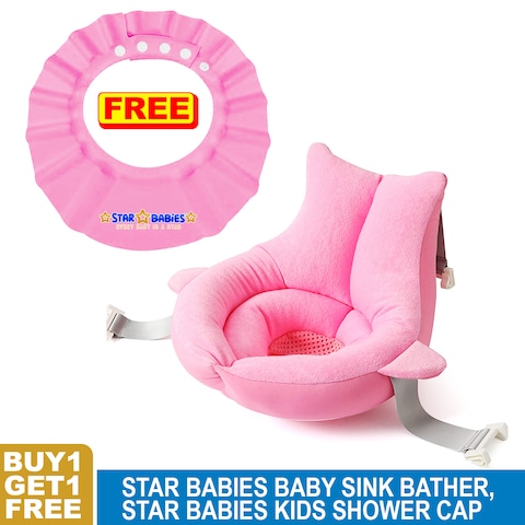 Star Babies Sink Bather with Kids Shower cap Free (Buy 1 Get 1)-Pink