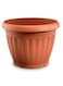 Set Of 3 Indoor And Outdoor Plastic Round Flower Pot With Drainage Holes And Saucer For Gardens