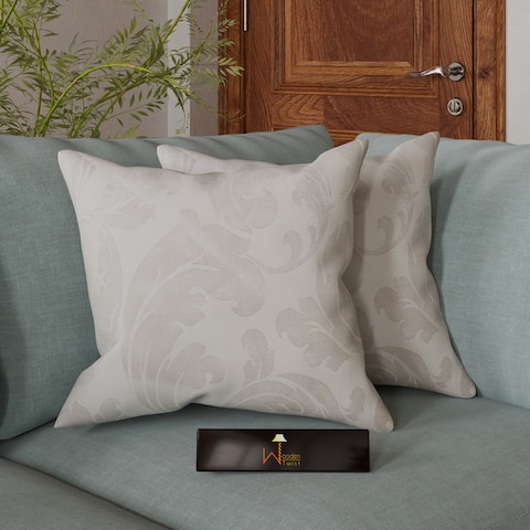 Square Handmade Self Print Fabric Cushion Cover Pack Of 2 ( 16 x 16 inch )