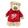 Mascot Bear with Thank You trendy red hoodie 28cm