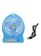 Generic Portable USB Mini Rechargeable 3 Blades Desk Fan Blue