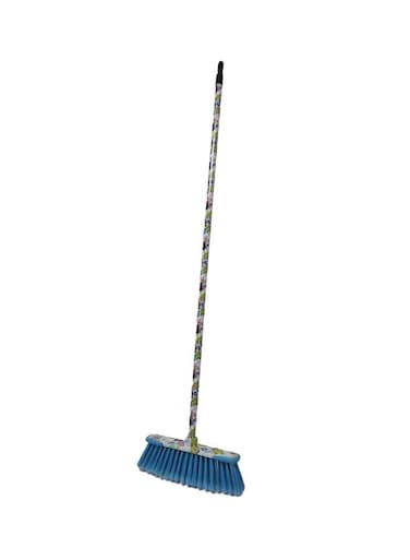 Marrkhor Floor Printed Broom With Stick, Blue, 118X28X5Cm