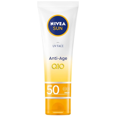 NIVEA SUN Face Cream UV Anti-Age Sunscreen Face Protection SPF 50 Tube 50ml